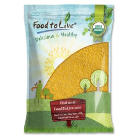 Food to Live Organic Yellow Polenta, 10 Pounds - Non-GMO Yellow Corn Grits, Ground Cornmeal, Quick Cooking, Vegan, Kosher, Bulk, For Hot Cereal and Porridge. Low Sodium, Milled Maize, Corn Meal