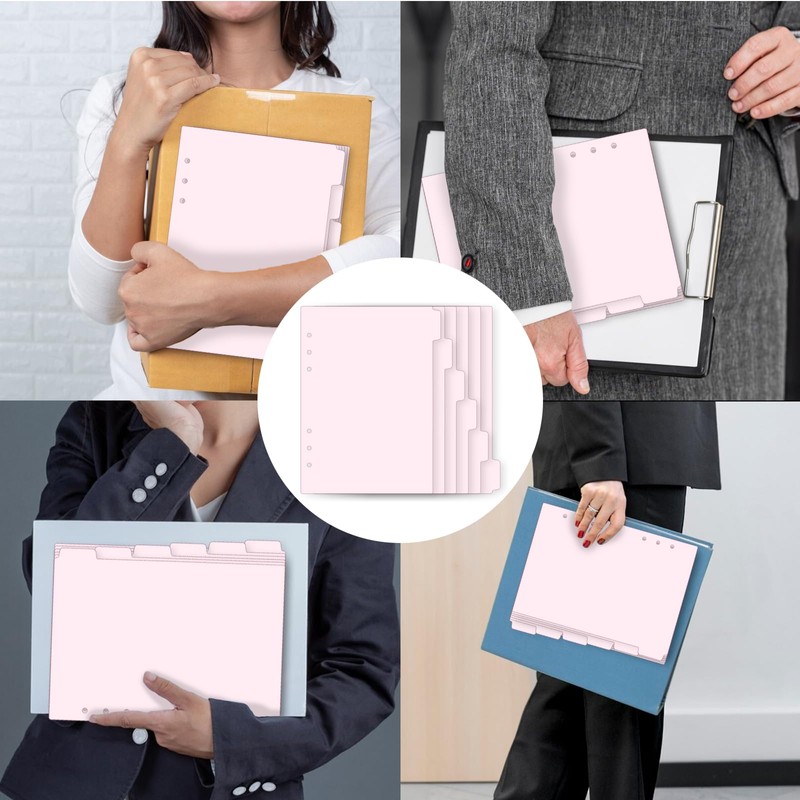 6 Pcs A5 Binder Dividers, 6 Holes Clear Binder Divider