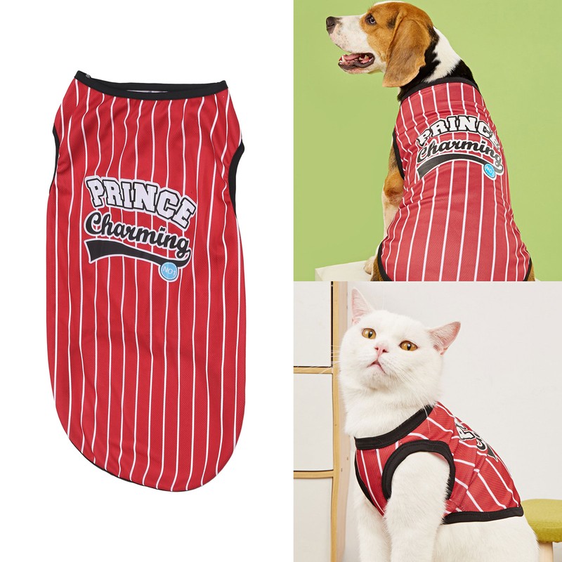 Pet Vertical Stripes Vest Vertical Stripes Classic Loose Prevent Sunburn