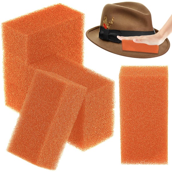 6 esponjas de limpieza de sombreros de fieltro, limpiador de sombreros occidentales, limpiador de sombreros, esponjas de fieltro naranja para limpiar el hogar, esponjas de limpieza para sombreros de vaquera Fedora
