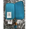 HOBO INTERNATIONAL~ NILA~Large Zip-Around Clutch Wallet~AQUA PEBBLE LEATHER~NWT!