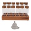 Coffee Bean Storage Tubes with Walnut Wood Stand Lid Glass