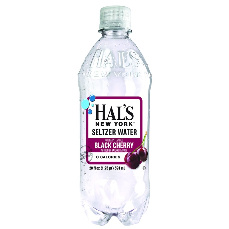 Hal's New York Seltzer Water, Black Cherry Sparkling Water, 20