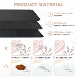 Tapete de barra de café para mostrador de cocina, almohadilla de silicona antideslizante absorbente para secar platos, ideal para cafeteras, máquinas de expreso, 45 x 12 pulgadas