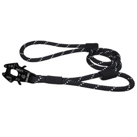 Heavy Duty Double Handle Traffic Lead Rope Pet Dog Leash with Frog Clip (6 ft, Black/Kyptek Typhon Binding)