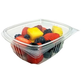 Koda Cup 12 oz. RPET Clear Hinged Deli Meal Prep Fruit Salad Display Food Storage Containers | 200/Case