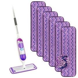 18" Microfiber Mop Pads Refills, 6 Pack Reusable Replacement Heads​​ |