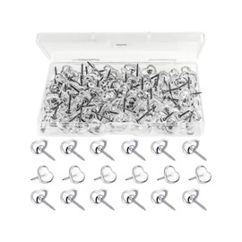 MYGLOAR 100 Pieces Heart Shaped Push Pins Push Pins Clear 16mm Push Pins White Push Pins with Storage Box Suitable for DIY Bulletin Board Cork Board Office School Home
