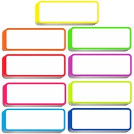 54pcs Magnetic Dry Erase Labels Colorful Name Tags Flexible Reusable Magnetic Label Stickers for White Board Refrigerator Locker Size 3.2"x1.2" by Mositear
