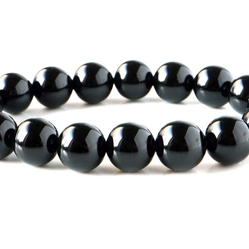 Mens Womens Onyx Bracelet Black Agate Natural Stone Power Stone