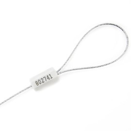 Security Marking Cable Seals Tamper Proof Steel Wire Seal Numbered Shipping Seals Disposable Pull Tight Self-Locking Cable Seal Truck, Trailers, Cargo, Containers Seal Ties Straps (White, 100pcs)