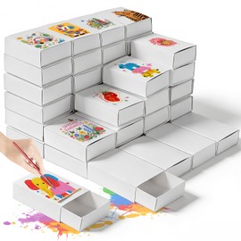 Nuyoah Scatole di fiammiferi vuote, 5 x 3,5 x 1,5 cm, 64 pezzi, colore bianco, per fai da te, ideali per progetti di bricolage a scuola, calendario dell'Avvento, fai da te, decorazioni e regali