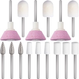 ANCIRS 15 Pcs Nail File Replacement Head Refills Set, Nail Drill Bits for Finishing Salon Electronic Manicure, Nail Manicure Pedicure Tools (5 Styles)