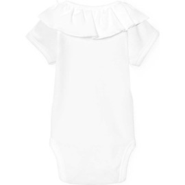 BABIDU Baby-Body, kurzärmelig, Rüschenkragen, 100% Baumwolle, Baby-Body für Neugeborene, weicher und atmungsaktiver, hypoallergener Stoff für empfindliche Haut, Unisex-Kleidung für Jungen und Mädchen