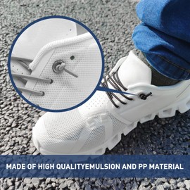 NDTEZUGT 1/10" (2.5mm) Elastic Thin Shoe Laces, Stretchy Round Bungee Shoelaces Replacement Speed Laces for On Cloud Sneakers, Stretch Shoe Stings Tieless (White, 24''/60cm)