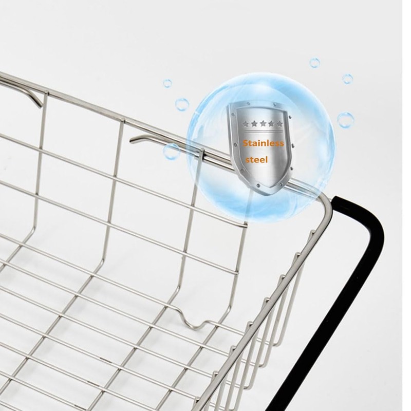 kaileyouxiangongsi Stainless Steel Sink Strainer Drain, Telescopic Drain Basket with