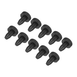 MECCANIXITY High Temp Silicone Plug Mount Dia 2.7mm/0.11 Inch T Shaped Solid Rubber Stopper Hole Plugs for Coating Plating Waterproof Sealing Plugs Black Pack of 10(OD 5.3mm/0.21 Inch)