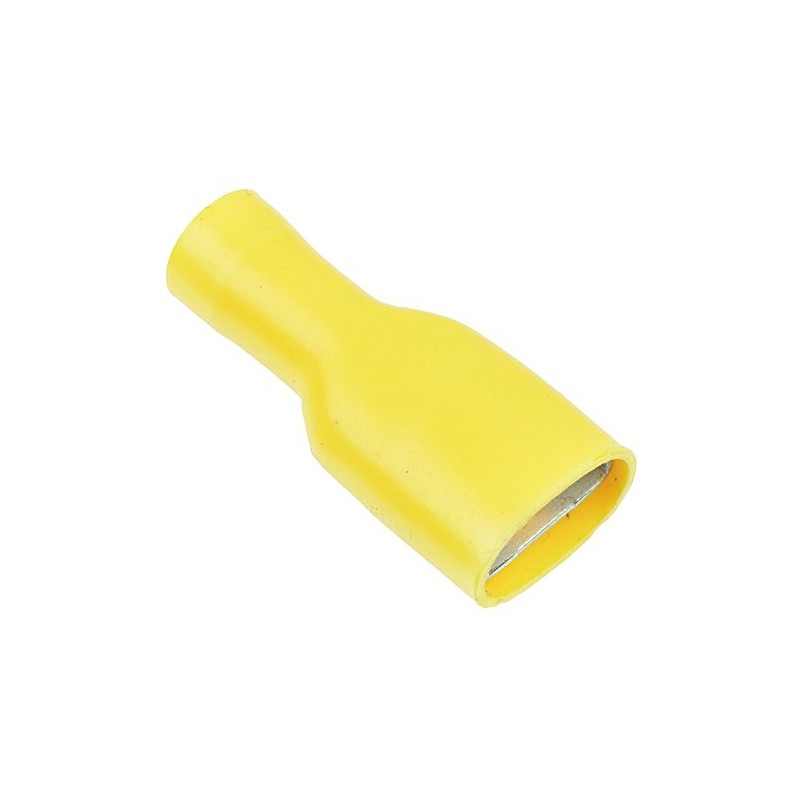 50 x Yellow 9.5mm Insulated Female Spade Crimp Connector 10-12AWG