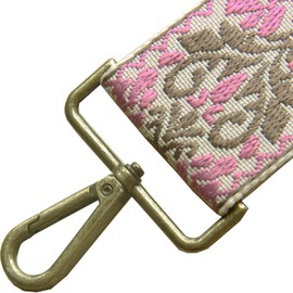 Yiaizhuo Ethnic (Rose Pink) 2" Wide Women's Purse Strap Replacement Crossbody Canvas Bags Shoulder Guitar Straps for Handbag Adjustable