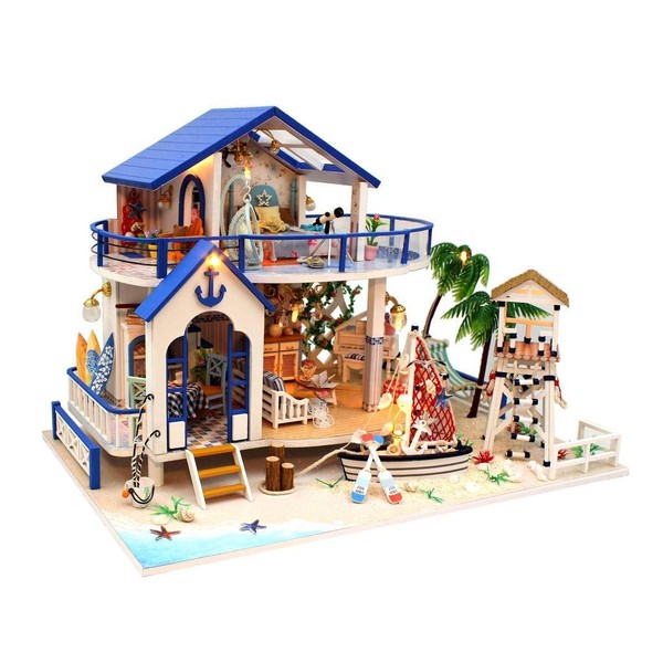 Craft DIY Kits Miniature Dollhouse for Adults Kids Architecture Model Building with Furniture Legend of The Blue Sea Series