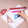 HARFINGTON 4pcs Triangular Ruler Set 20mm Aluminum Ruler Geometric Protractor