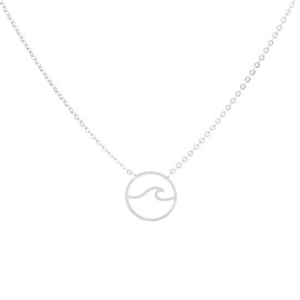 VAttract Wave Necklace Ocean Jewelry Gifts Beach Necklaces Cute Chokers for Women(Silver)