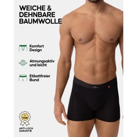 DANISH ENDURANCE Men's Boxer Shorts, Pack of 3, Soft Cotton with Stretch, Underpants, Without Label and Breathable, black