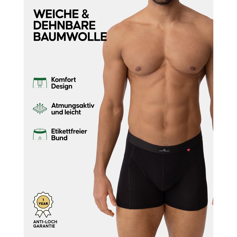 DANISH ENDURANCE Men's Boxer Shorts, Pack of 3, Soft Cotton