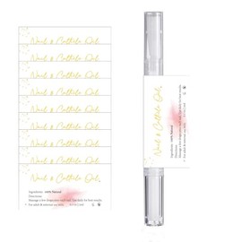 Etiqueta engomada de aceite para cutículas para manicura, artista de uñas, debe tener cuidado del crecimiento de uñas, personal de embalaje (blanco 1 x 2 pulgadas)