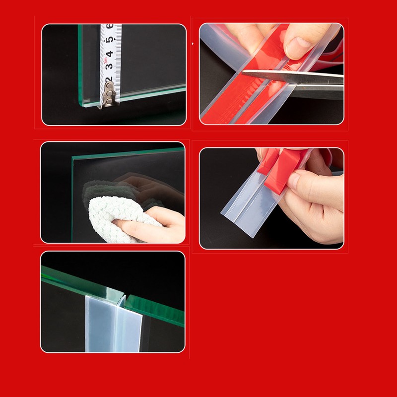 T Shaped Seal Strip Transparent Silicone Windproof Waterproof Double Sided