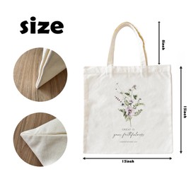 Zeghk Christian Canvas Tote Bags for Women, Great is Your Faithfulness Christian Gifts for Women Faith, Bible Verse Gifts, Floral Tote Bags for Women, Reusable Grocery Bags Shopping Bags