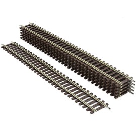 Evemdel Model Gauge H0 1:87 Code 100 19 Inch Straight Track Copper Nickel Rail with Connector Landscape Decoration (6/Pkg)