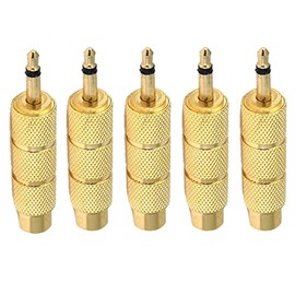 ChromaCast 1/4-Inch (Female) Stereo Plug to 3.5mm (Male) Stereo Jack Adapter (5 Pack)