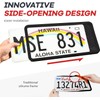 Aujen Silicone License Plate Frames,2 Pack Black Side-Opening License Bracket