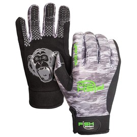 Fish Monkey FM22-GREYWTRCAM-XL Free Style Custom Fit Glove Grey Water Camo XL