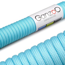 Ganzoo Paracord 550 Nylon Rope for Bracelet, Lead, Collar, 31 m, Sky Blue