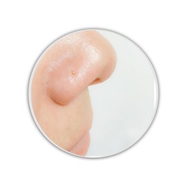 moonlidesigns 1mm Ball Nose Stud gold filled Tiny Super Small Micro Nose Piercing 0.6mm Pin Thickness Silver Dainty Nose Jewelry (Straight Post)