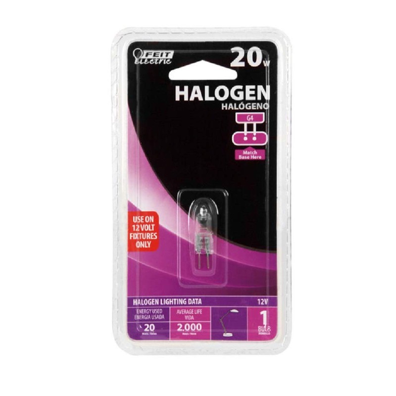 Feit Electric BPQ20T3/RP 20-Watt T3 Halogen Bulb with G4 Bi-Pin