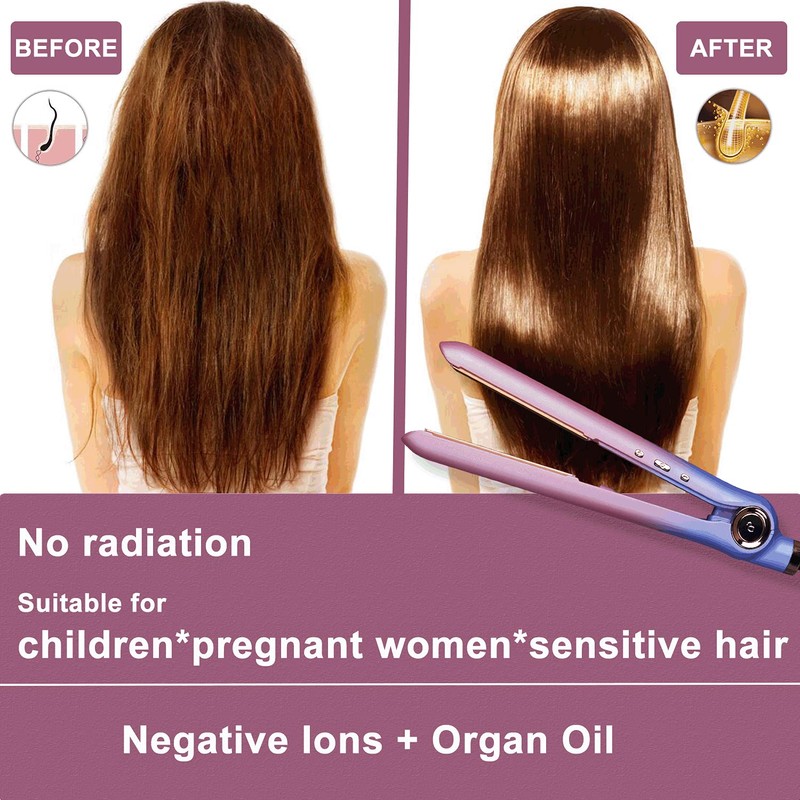 Hair Straightener and Curler,Nano Titanium Ceramic Flat Iron with Argan