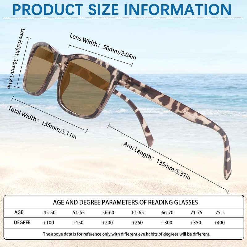 VIDEBLA 3 Pack Progressive Multifocus Reading Sunglasses for Women Men
