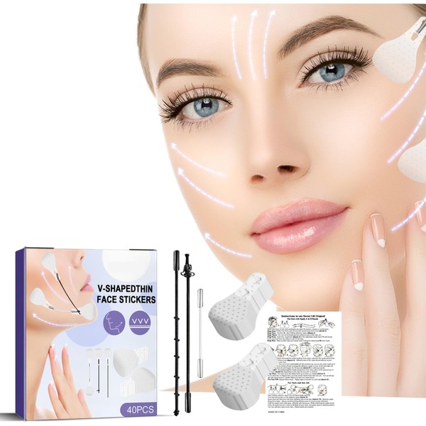 lifting facial Cinta de estiramiento facial, 40 unidades, pegatinas faciales