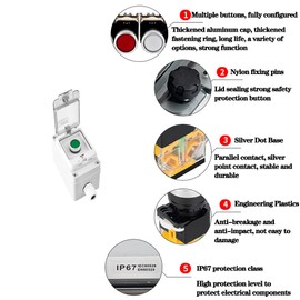 Push Button Box Push Button Switch Station Box Momentary Push Button Switch Station Box Push Button Switch Control Station Box Weatherproof Push Button Switch Station Box