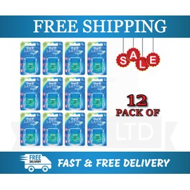 12XOral-B Satin Tape Dental Floss 25m By Oral-B Satin Tape Mint-PACK OF 12