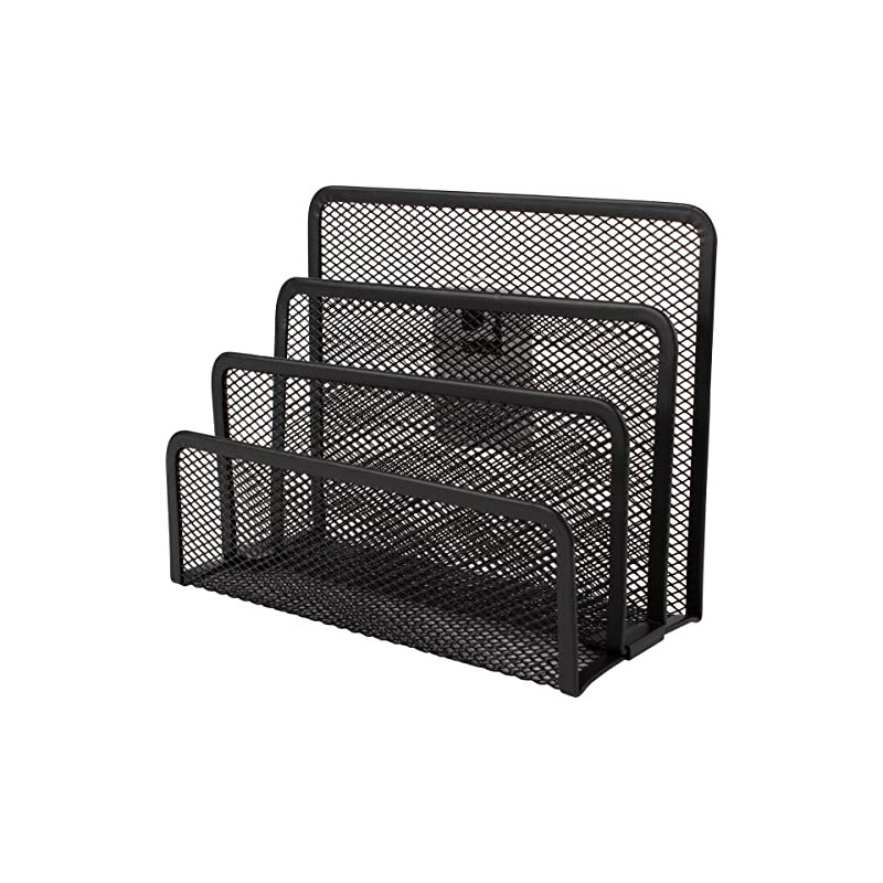 Q-Connect KF00876 Briefständer Metalldraht mit 3 Fächern schwarz