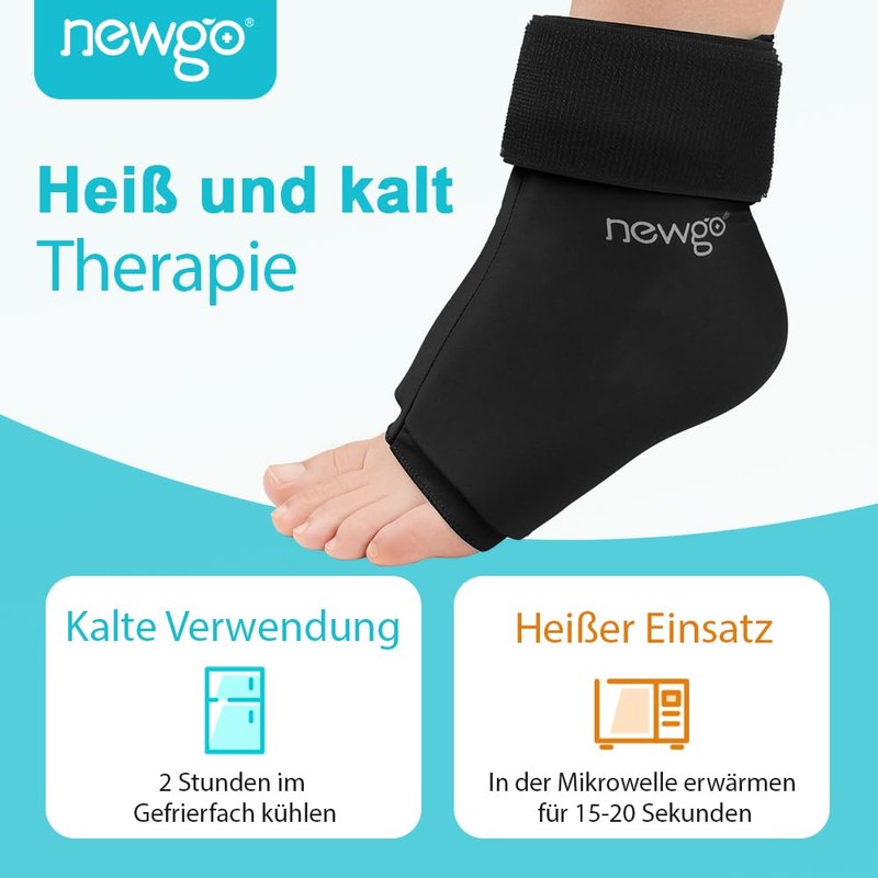 NEWGO Cooling Sleeve for Foot, Cooling Socks with Toe-Free Design,