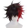 Hizen Tadahiro Cosplay Wig, Hizen Tadahiro Wind Red & Dark Brown Heat Resistant Wig Wig