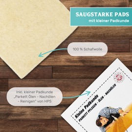 Greenwood Soft-Sheep Super Allround Pad Set of 12 for Re-Oiling & Oil Reconstruction of Parquet - Includes Soft Sheep Wool Pads Made of Sheep's Wool