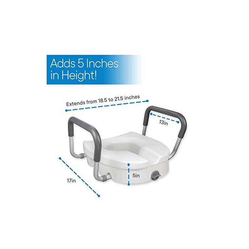 RMS Raised Toilet Seat - 5 Inch Elevated Riser with