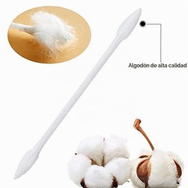 Hisopos de algodón 800 piezas, puntas de doble precisión con palo de papel, 4 paquetes de 200 piezas (doble punta)