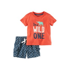 Carter's Baby Boys' 2 Piece Graphic Tee and Shorts Set